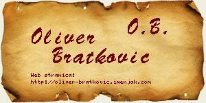 Oliver Bratković vizit kartica